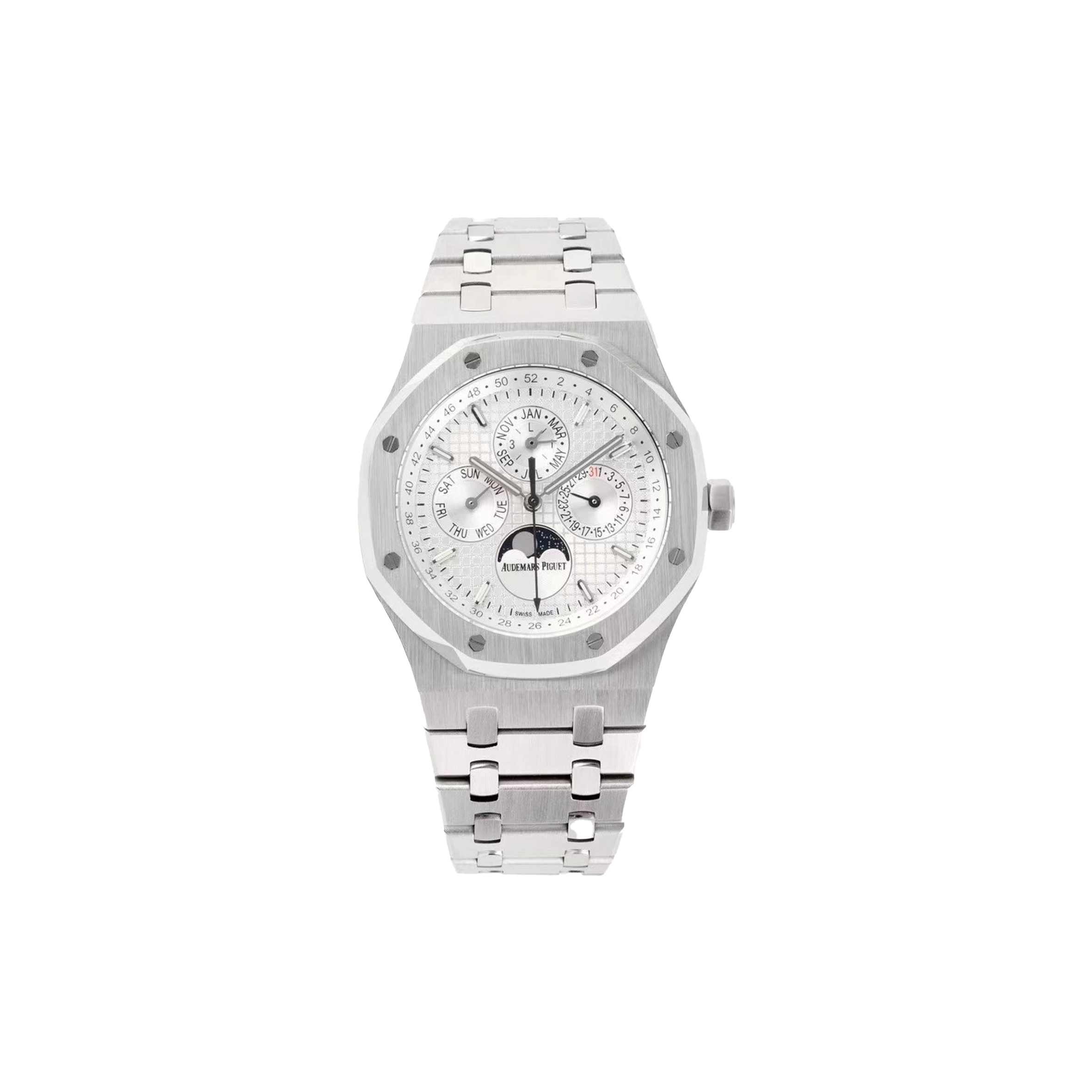AUDEMARS PIGUET ROYAL OAK PERPETUAL CALENDAR STEEL WHITE DIAL 41MM WATCH 26574ST.OO.1220ST.01